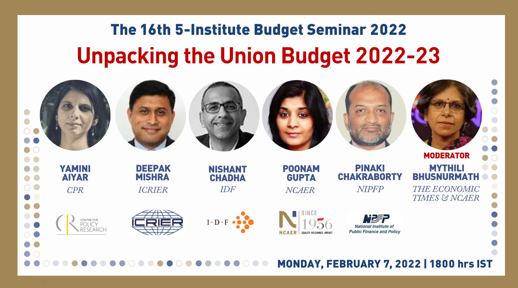 The 16th 5-Institute Budget Seminar 2022