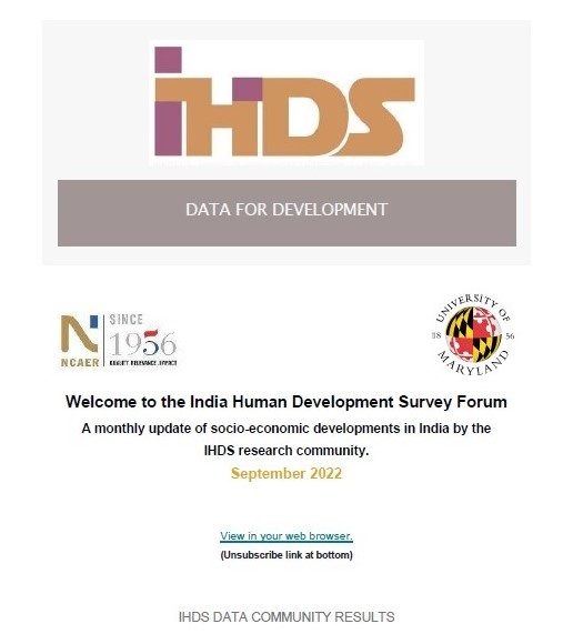 India Human Development Survey Forum, September 2022