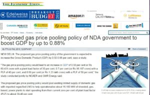 Proposed gas price pooling policy of NDA government to boost GDP by up to 0.88%