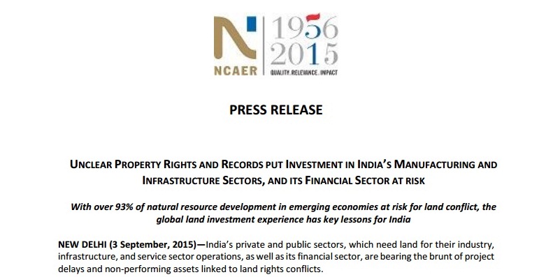 Press Release: Dialogue on Land, Conflict and Investment Risks in India