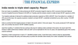India needs to triple steel capacity: Report