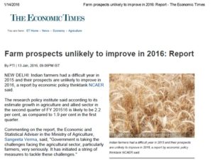 Farm prospects unlikely to improve in 2016: Report