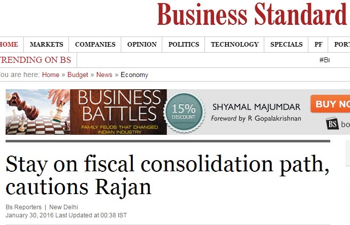Stay on fiscal consolidation path, cautions Rajan