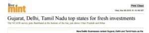 Gujarat, Delhi, Tamil Nadu top states for fresh investments