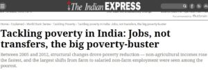 Tackling poverty in India: Jobs, not transfers, the big poverty-buster