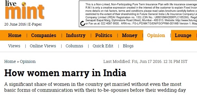How women marry in India