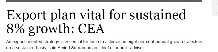 Export plan vital for sustained 8% growth: CEA