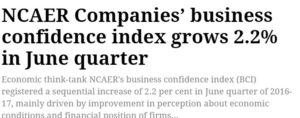 NCAER Companies’ business confidence index grows 2.2% in June quarter