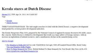 Kerala stares at Dutch disease