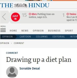 Drawing up a diet plan