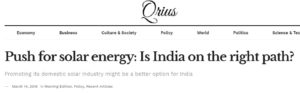 Push for solar energy: Is India on the right path?