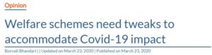 Welfare schemes need tweaks to accommodate Covid-19 impact