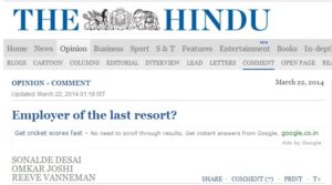 Sonalde Desai, Omkar Joshi and Reeve Vanneman: Employer of the last resort?