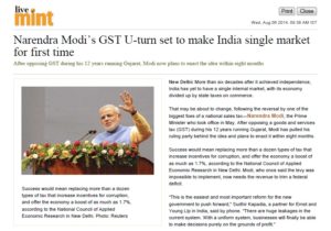 Narendra Modia’s GST U-turn set to make India single market for first time