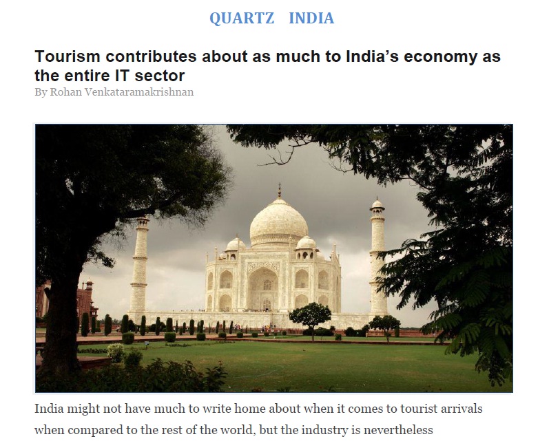 Tourism contributes about as much to India’s economy as the entire IT sector