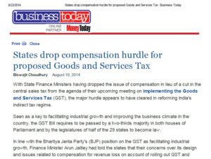 States drop compensation hurdle for proposed Goods and Services Tax
