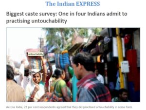Biggest caste survey: One in four Indians admit to practising untouchability