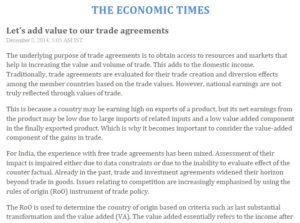 Let’s add value to our trade agreements