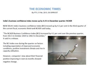 India’s business confidence index moves up by 4.1% in December quarter: NCAER