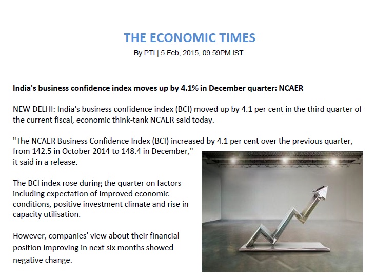 India’s business confidence index moves up by 4.1% in December quarter: NCAER