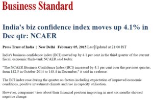 India’s biz confidence index moves up 4.1% in Dec qtr: NCAER
