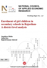 Enrolment of girl children in secondary schools in Rajasthan- A district level analysis