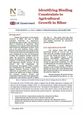 Identifying Binding Constraints to Agricultural Growth in Bihar