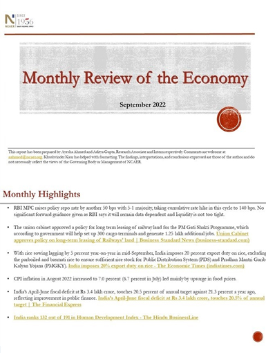 Monthly Review of the Economy – September 2022