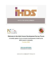 India Human Development Survey Forum, October 2022