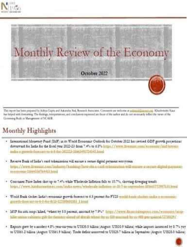 Monthly Review of the Economy – October 2022