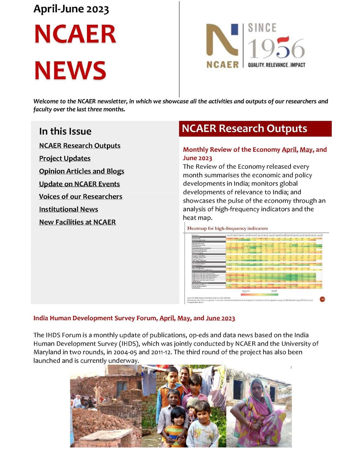 NCAER Newsletter Apr-June 2023