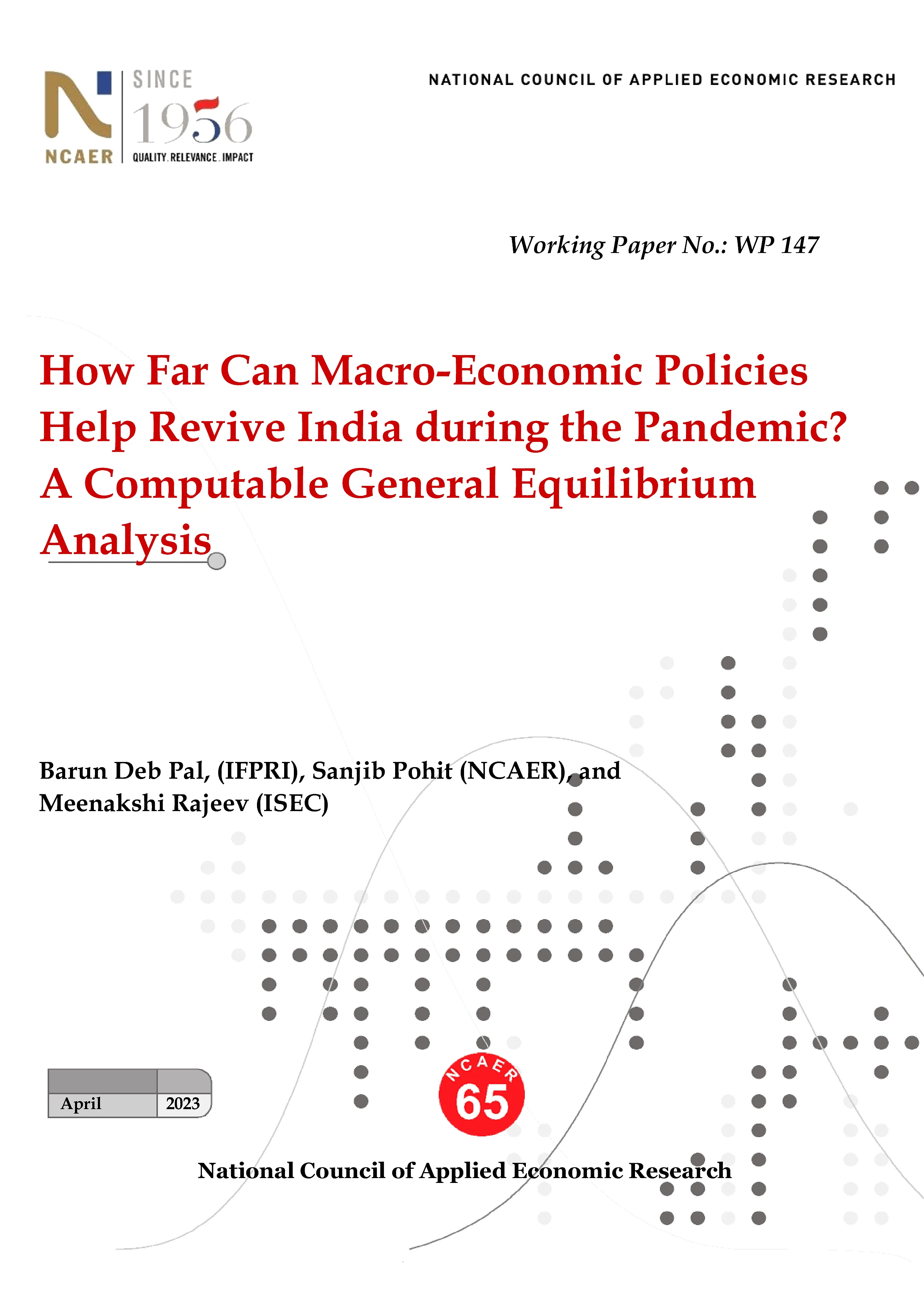 How Far Can Macro-Economic Policies Help Revive India during the Pandemic? A Computable General Equilibrium Analysis
