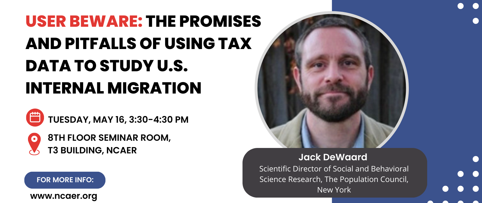 Presentation on “User Beware: The Promises and Pitfalls of Using Tax Data to Study U.S. Internal Migration”