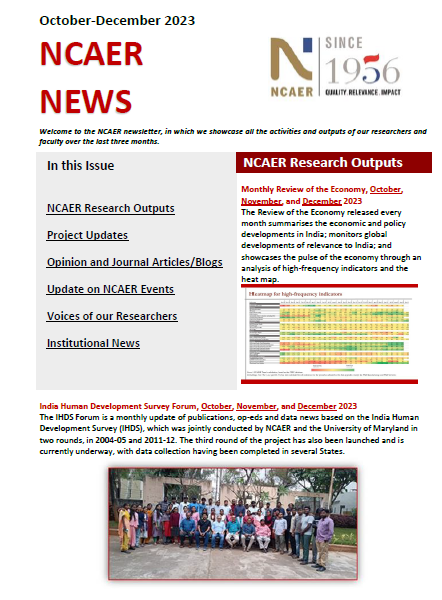 NCAER Newsletter October-December 2023